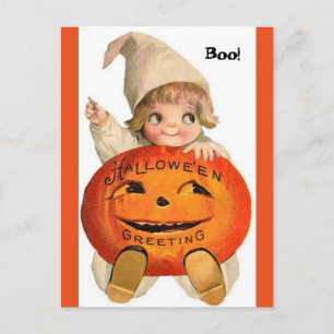 Carte postale vintage Halloween pour enfants et Ci