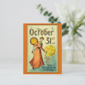 Carte Postale Vintage Halloween Salutations Femme victorienne (Debout devant)