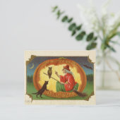 Carte Postale Vintage Halloween sorcière (Debout devant)