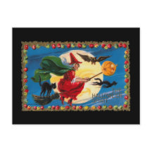 Carte postale vintage Halloween Spirit Witch