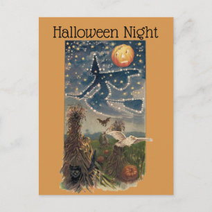 Carte postale vintage Halloween Starry Night