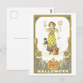 Carte postale vintage Halloween Witch (Devant / Derrière)