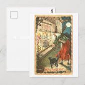 Carte postale vintage Halloween Witch (Devant / Derrière)