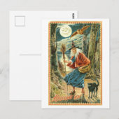 Carte postale vintage Halloween Witch (Devant / Derrière)