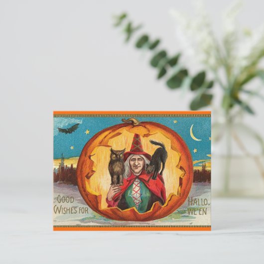 Carte postale vintage Halloween Witch (Debout devant)