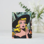 Carte Postale Vintage Halloween Witch Comics (Debout devant)