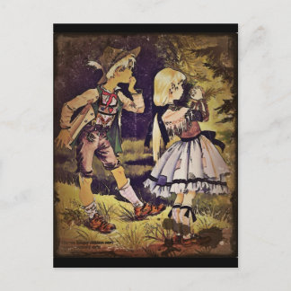 Carte Postale Vintage Hansel et Gretel Voir le chalet