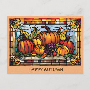 Carte Postale Vintage Happy Automne Citrouille Automne Harvest