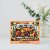 Carte Postale Vintage Happy Fall Citrouille Automne Harvest (Debout devant)