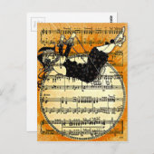 Carte Postale Vintage Harlequin fille (Devant / Derrière)