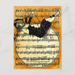 Carte Postale Vintage Harlequin fille