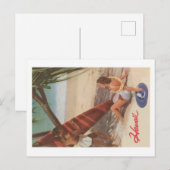 Carte postale vintage Hawaii Beach (Devant / Derrière)