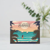 Carte Postale Vintage Hawaii Beach à Sunset Postcard (Debout devant)