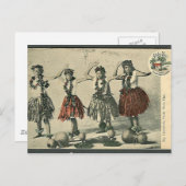 Carte postale vintage Hawaii Hula Dancers (Devant / Derrière)