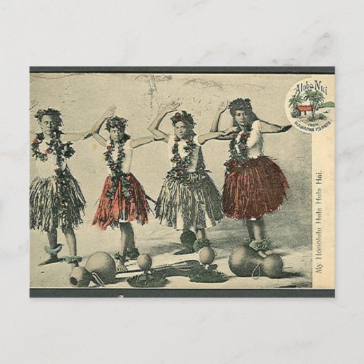 Carte postale vintage Hawaii Hula Dancers (Devant)