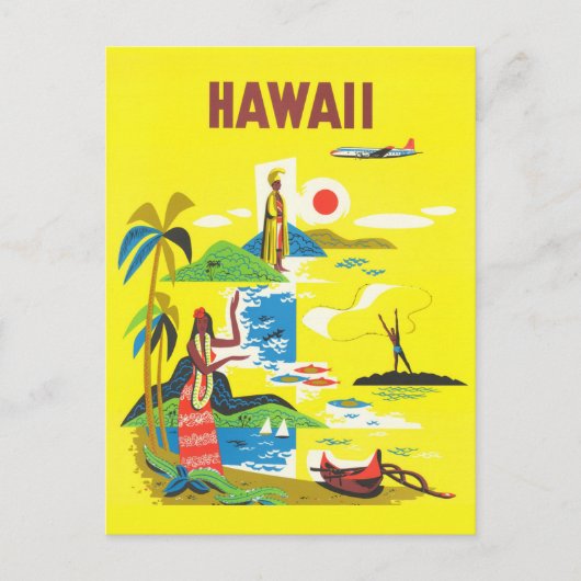 Carte Postale Vintage Hawaii Island Voyage rétro (Devant)