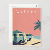 Carte postale vintage Hawaii Surf Van Travel (Devant / Derrière)
