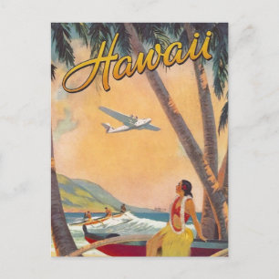Carte Postale Vintage Hawaii Travel