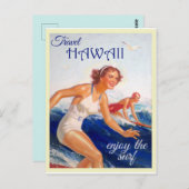 Carte Postale Vintage Hawaii Travel (Devant / Derrière)