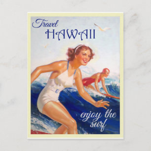 Carte Postale Vintage Hawaii Travel