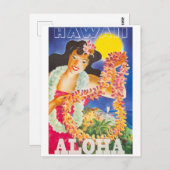 Carte Postale Vintage Hawaii Travel (Devant / Derrière)