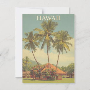 Carte Postale Vintage Hawaii Tropical Beach Travel