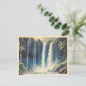 Carte postale Vintage Hawaii Waterfall (Debout devant)