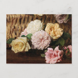 Carte Postale Vintage Henri Latour Panier de Roses