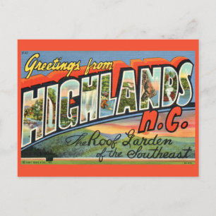 Carte postale vintage Highlands NC