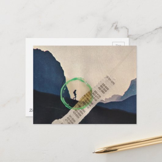 Carte Postale Vintage Hiking in Mountains Collage (Devant/Arrière en situation)