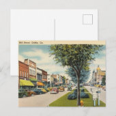 Carte Postale Vintage, Hill Street, Griffin, Géorgie (Devant / Derrière)