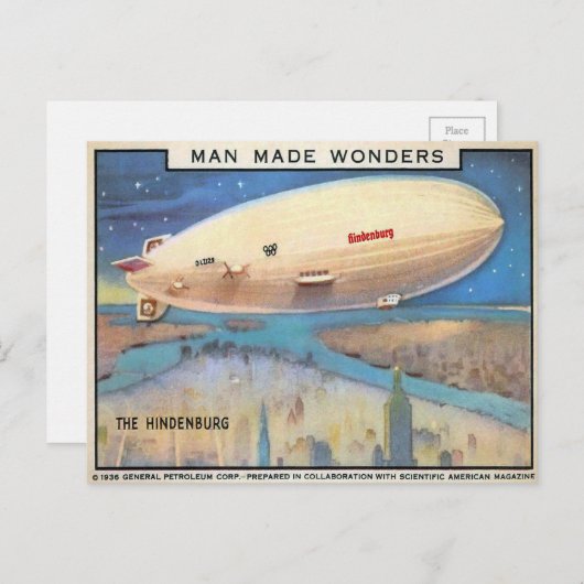 Carte postale vintage Hindenburg (Devant / Derrière)