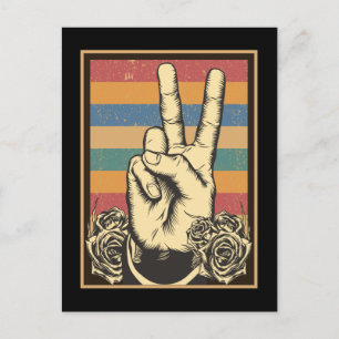 Carte Postale Vintage Hippie Hand