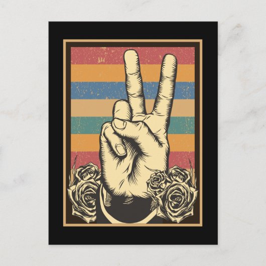 Carte Postale Vintage Hippie Hand (Devant)