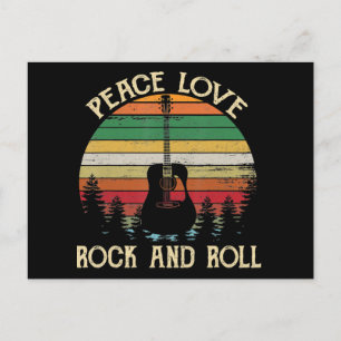 Carte Postale Vintage Hippie Van Flower Bus Peace Love