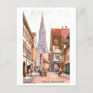 Carte Postale Vintage Hirschgasse, Ulm, Allemagne