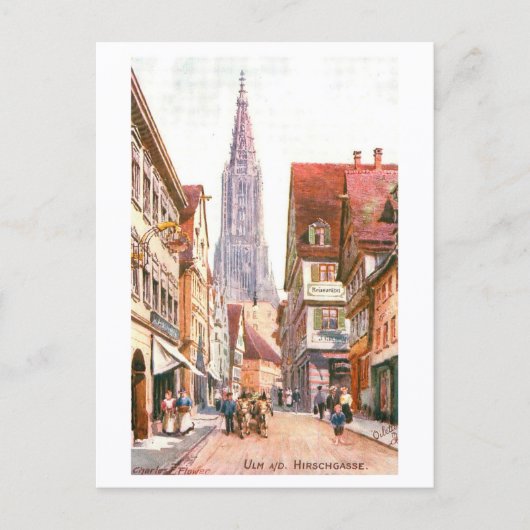 Carte Postale Vintage Hirschgasse, Ulm, Germany (Devant)