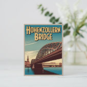 Carte Postale Vintage Hohenzollern Bridge Cologne cadeau alleman (Debout devant)