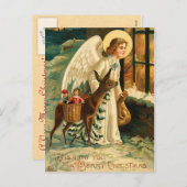 Carte postale vintage Holiday Angel (Devant / Derrière)