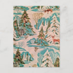 Carte Postale Vintage Holiday Wrapping Paper Design Deer in Snow<br><div class="desc">Made from vintage MCM design wrapping paper featuring deer and snow-covered trees.</div>