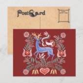 Carte Postale Vintage hongrois Deer Motif (Devant / Derrière)
