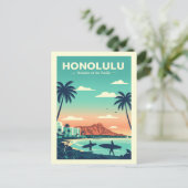 Carte Postale Vintage Honolulu Hawaii (Debout devant)