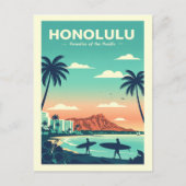 Carte Postale Vintage Honolulu Hawaii (Devant)
