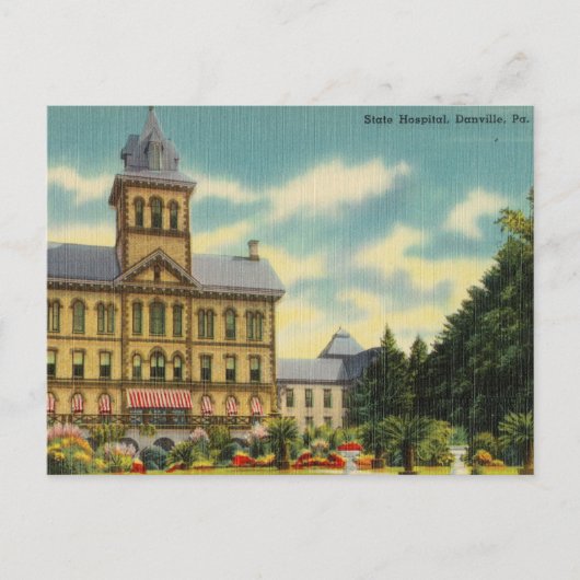 Carte Postale Vintage, Hospital, Danville, Pennsylvanie (Devant)