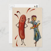 Carte postale vintage Hot Dog (Devant / Derrière)