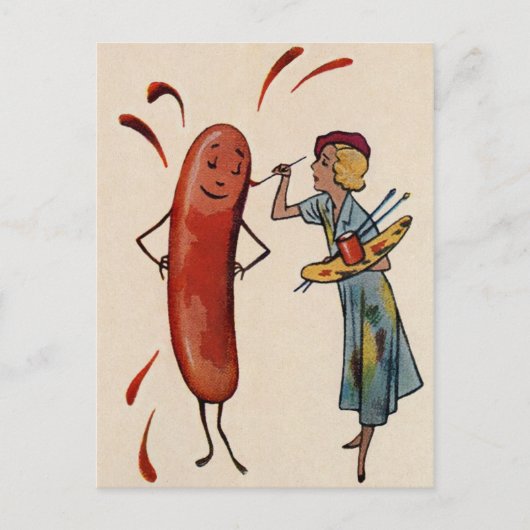 Carte postale vintage Hot Dog (Devant)
