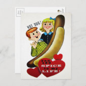 Carte Postale Vintage Hotdog Love (Devant / Derrière)