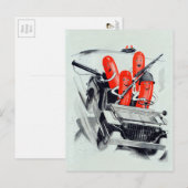 Carte postale vintage Hotdog militaire (Devant / Derrière)