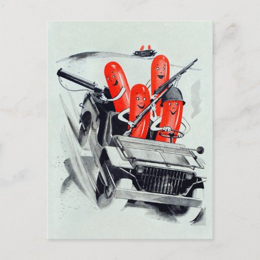 Carte postale vintage Hotdog militaire (Devant)