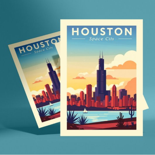 Carte Postale Vintage Houston